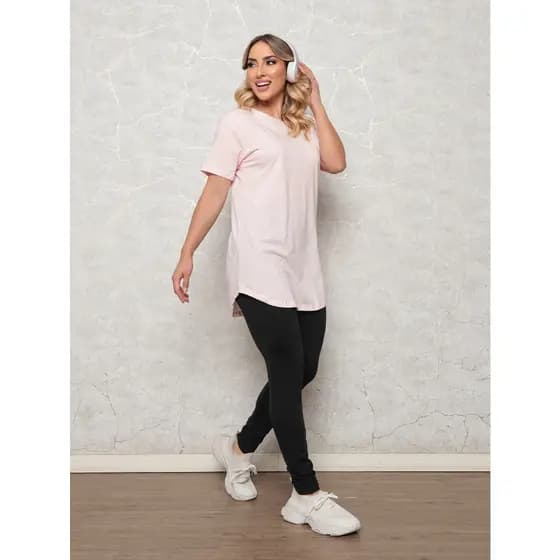 Blusa Feminina Longline Tapa Bumbum Cobre Legging Lisa Academia Fitness