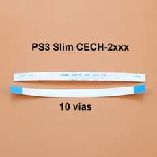 Cabo Flat Power 10 Vias PS3 Liga Desliga Reparo Playstation 3 Slim - CECH-2000