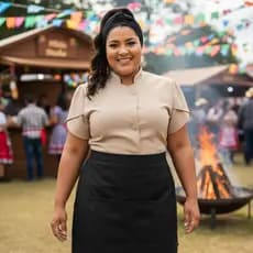 Dolma Confeiteira PLUS SIZE XG ao G3 com Avental e Faixa Kit em GABARDINE