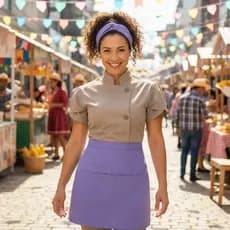 Dolma Chef Feminino Cozinheira Uniforme Profissional Avental Confeiteira GABARDINE