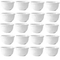 Conj 24 Cumbucas 300ml Tigela Off Branca Gelo P/ Sopa Caldo Porções Porcelana