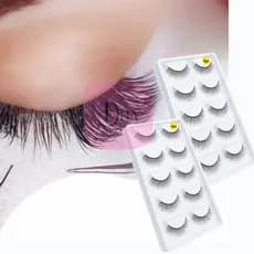 Kit 5 ou 10 pares Cílios Postiços Treino Extenção Fio a Fio Egipcio Brasileiro Russo