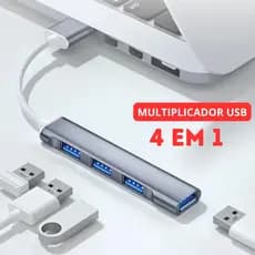 Kit 3 Cabo Hub Usb 3.0  e 2.0 Adptador 4 Portas Em 1 Varias Entradas Extensor Fonte Para Pc Notebook Impressora Mesa