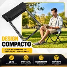 Banco Portatil Dobravel Banqueta Pequena Com Zíper Cadeira Cabe No Bolso Camping Pesca Caça Até 100 Kg