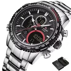 Relógio Masculino Grande Digital Naviforce com calendário e cronometro