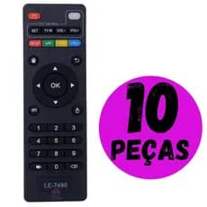 Kit 10 Controle Remoto Para Tv Smart Box 4k Le-7490 Fbg-9006 Sky-8095