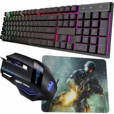 Combo Teclado Gamer Semi Mecanico Led Usb Ps4 Xbox Pc + Mouse Gamer e Mouse pad