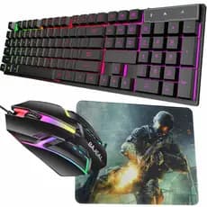 Kit Teclado Gamer Semi Mecanico Led Rgb Usb Xbox Pc + Mouse e Mouse pad