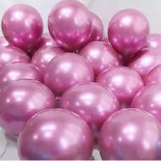 25 Unid Balão Pink Rosa 9 Pol Cromado - Bexiga Metalizado Alumínio