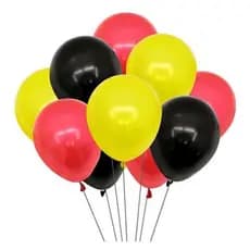 Balão Bexiga 7 Pol  50 Preto  + 50 Vermelho + 50 Amarelo
