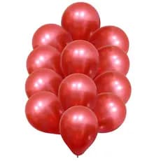 25 Balão Bexiga 5 Pol Vermelho Cromado Metalizado Aluminio Platino.