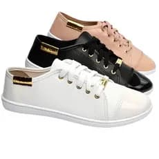Tênis Feminino Moleca Casual Confortável Fresh Neo Bico Verniz Original