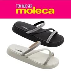 Papete Sandália Flatform Feminina  Brilho Strass Moleca Original