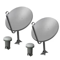 Kit 2 Antena Digital Parabólica Chapa 60cm Ku 5g + 2 Lnbf Ku