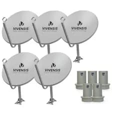 Kit 5 Antena Vivensis Digital Parabolica 60cm Ku 5g + 5 Lnbf