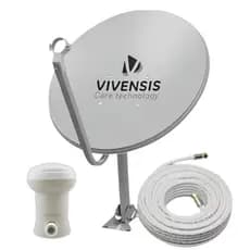 Kit Antena Digital Parabólica Vivensis 60cm Lnbf Ku Cabo