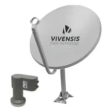 Antena Digital Parabólica Vivensis 60cm Ku 5g + Lnbf Duplo