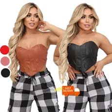 Cropped corset feminino top courino tomara que caia com bojo/barabtana
