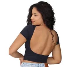 Blusa Cropped feminino Costas nua aberto em Tecido Suplex