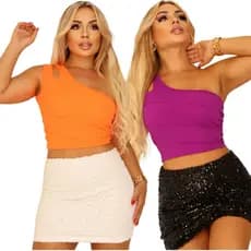 Kit 2 Cropped Feminino Regata AnaRuga Básico Blusa cropped com bojo manga nula