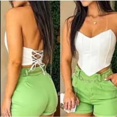 Cropped corset bico V alfaiaitaria com bojo/barabtana tendencia 2025