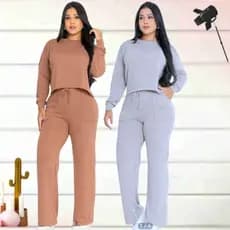 Kit 2 Conjunto De Frio Elegante Lanzinha Feminino Calça E Blusa Tendência inverno 2025