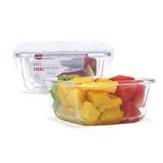 Kit 2 Potes Vidro Hermético Trava Quadrado 320ml Marmita