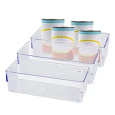 Kit 3 Organizadores De Geladeira Modular Multiuso Gavetas Mesa
