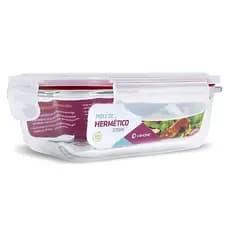 Pote de Vidro Retangular com Tampa Hermética 370ml