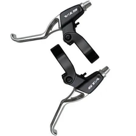 Manete aluminio para bike maçaneta aluminio Gta polida/preta c/regulagem v-brake e freio a disco mecânico