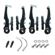 Freio v-brake alumínio bike preto orbital sapata 60mm gta p/ bicicleta aro 16 20 24 26 29 jogo 4 peças