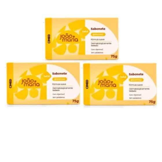 Kit 03 Sabonete em Barra Infantil João e Maria Glicerina 75g