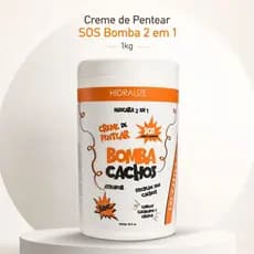 Creme de Pentear 1Kg S.O.S Bomba 2 em 1 Hidralize Cabelos Cachos Definidos e Hidratados