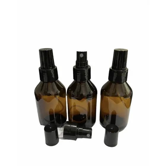 KIT 05 Frascos vidro âmbar spray - Selecione:  60ml ou 100ml