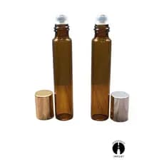 10 frascos vidro(fino e delicado) âmbar Rollon 10ml tampa dourada ou prata