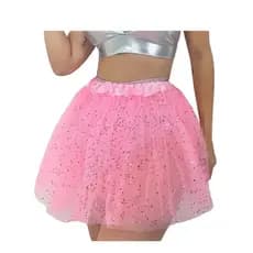 Saia De Tule Com Brilho Adulto Fantasia Carnaval