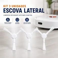 KIT COM 3 ESCOVAS LATERAIS COMPATÍVEIS PARA ROBÔ ASPIRADOR XIAOMI E DREAME ENVIO 24 HORAS