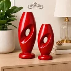 Vaso Grande Decorativo Espiral medio e grd Sala Conjunto Objeto Cerâmica Decoração Enfeite Rack Mesa