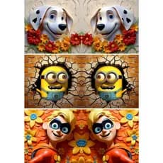 Artes Impressas Tema: PERSONAGENS 3D 3 c/ 9 Imagens Já Prontas Para Sublimar Canecas.