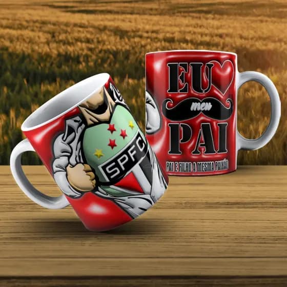 Artes Impressa Tema: TIMES - PAI 3D (INFLADO) c/ 9 Imagens Prontas Para Sublimar Camisetas.