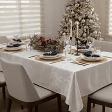 Toalha De Mesa Decoração 4 6 8 e 10 Lugares Bonita Estampada Jacquard - Envio Imediato