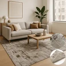 Tapete Sala 2,00x1,50m Antiderrapante Quarto Decorativo Marrom Cinza Preto Liso Luxo