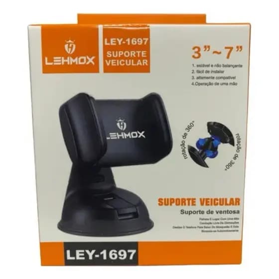 Suporte Veicular Universal com Ventosa Lehmox - LEY-1697 👍