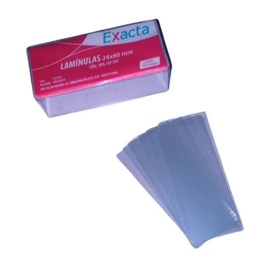 Lamínula de Vidro 24x50mm - Caixa com 100 Unidades