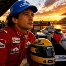 Boné Ayrton Senna Aba Reta ou Curva Nacional Azul Fórmula 1 Retrô