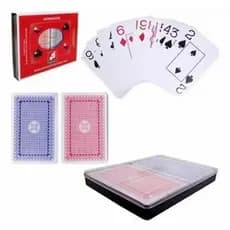 Jogo Clássico de Baralho Plastificado de 2 Jogos de 54 Cartas Original