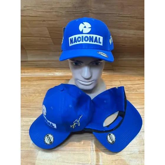 Boné Ayrton Senna Nacional Bordado alto relevo Fórmula 1 Gp Retrô Assinatura Envio Imediato