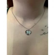 Colar Corrente coração Casal Feminino, Masculino Aço Inox - envio imediato