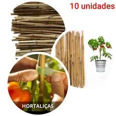 kit 10 Unidades Tutor de Bambu Natural 45 cm,Para Cercas, Artesanatos e Vasos.