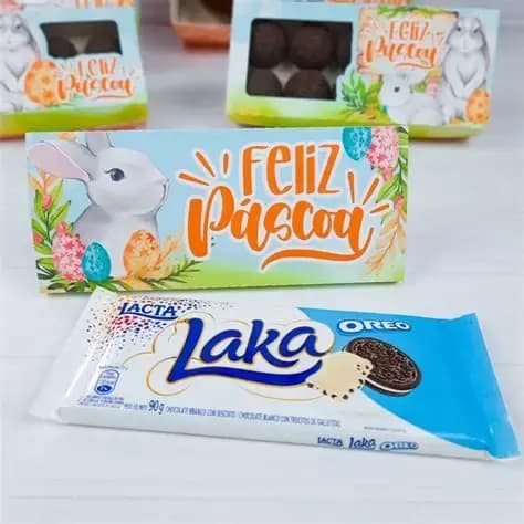 Porta Barra de Chocolate 80g – Caixa Personalizada Páscoa